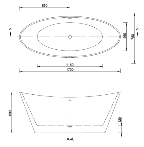 Wanna wolnostojąca EMPORIA Monya New 170x75x69