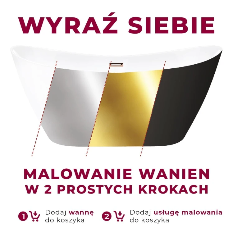 Wanna przyścienna wolnostojąca corsan mono 150 x 74 cm korek klik-klak biały