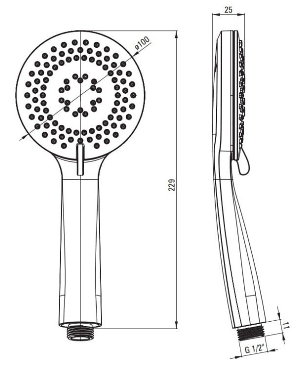 Słuchawka prysznicowa 3-funkcyjna złoto szczotkowane Arnika Deante