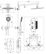 Zestaw prysznicowy z BOXem mieszaczowym złoty Alpinia Deante