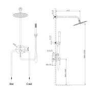 Podtynkowy zestaw prysznicowy z deszczownicą Orion Chrome Lavita