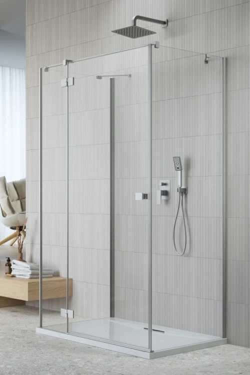 Kabina przyścienna Radaway Essenza Brushed Nickel KDJ+S lewa
