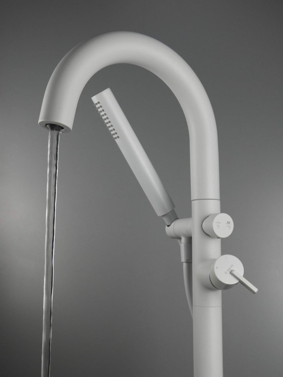 Bateria wannowa wolnostojąca bianco biała Silia Deante