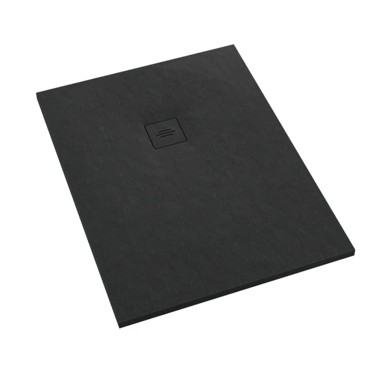 Brodzik prostokątny PROTOS Black Stone 90x100 Schedpol Schedline, czarny