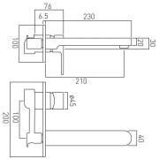 Bateria umywalkowa podtynkowa VADO LIFE LIF-109S/A-C/P