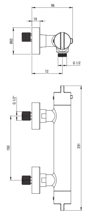 Bateria prysznicowa termostatyczna titanium Deante