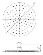 Deszczownica okrągła 25cm titanium Cascada Deante
