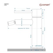 Bateria bidetowa corsan cmb7531bgl lugo złoto szczotkowane