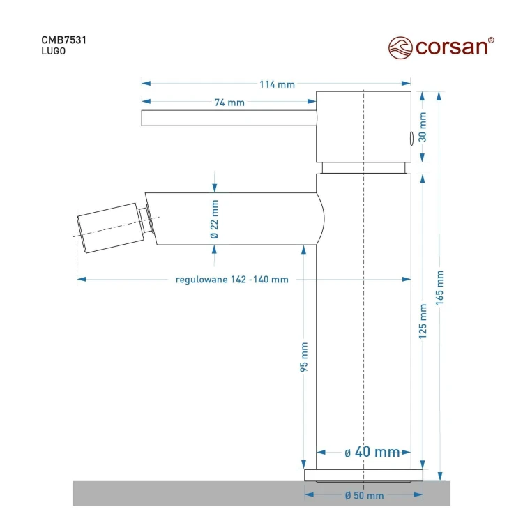 Bateria bidetowa corsan cmb7531bgl lugo złoto szczotkowane