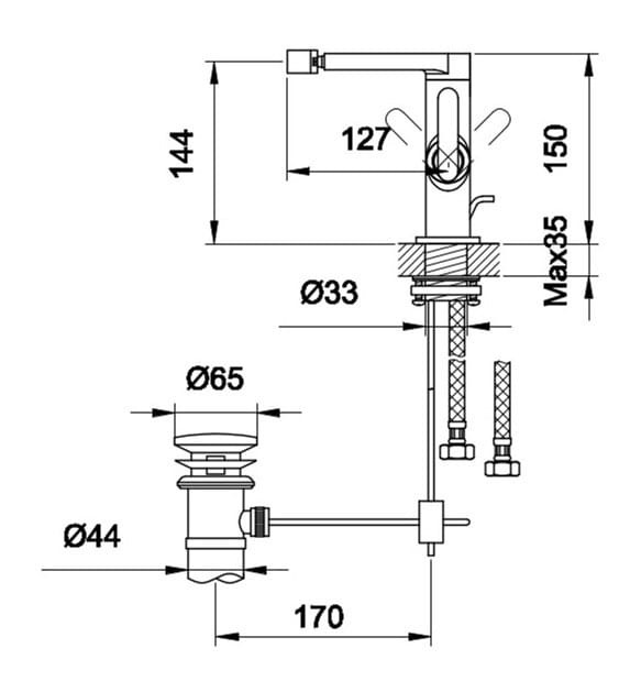 Bateria bidetowa stojąca KOHLMAN Boxine QB130B