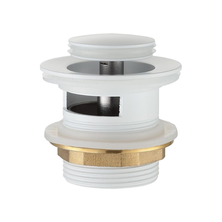 Korek z przelewem do wanny vwh klik-klak biały