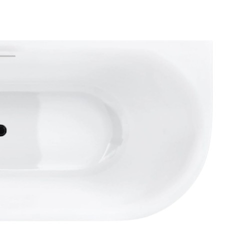 Wanna narożna intero v230slbl 140 cm montaż lewostronny przelew szczelinowy korek klik klak czarny