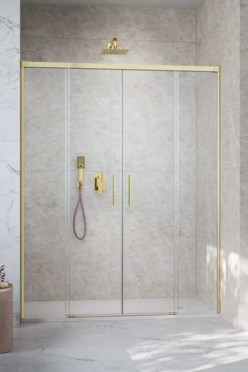 Drzwi prysznicowe Idea 8 Brushed Gold DWD Radaway szkło przejrzyste