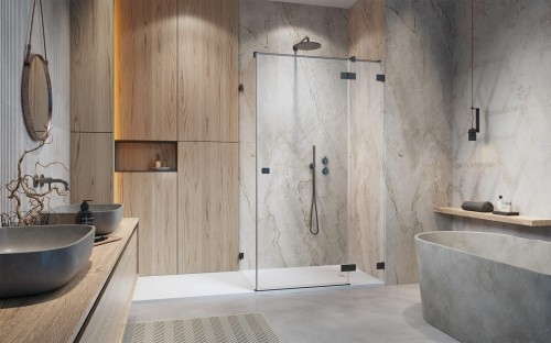 Kabina prysznicowa Essenza Pro Brushed GunMetal KDJ Radaway prawa