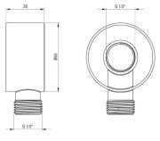 Przyłącze kątowe okrągłe szczotkowany brąz Cascada Deante