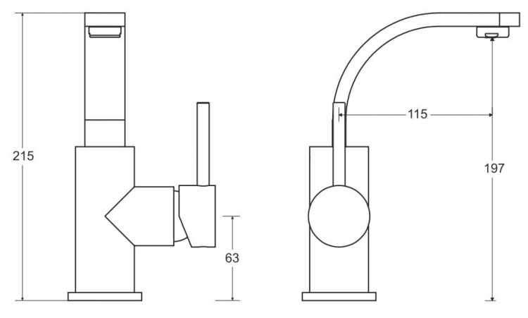 Bateria umywalkowa Besco DECCO II czarny matt