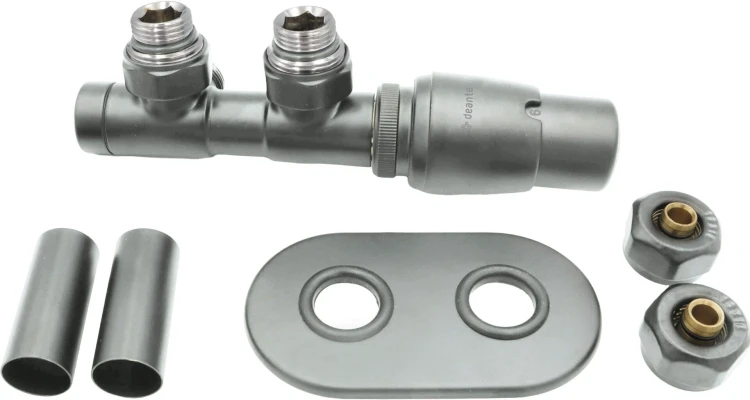 Zawór termostatyczny do grzejnika prawy stalowy mat Deante