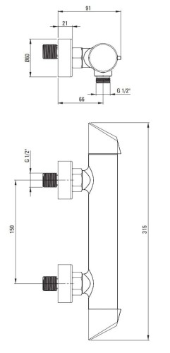 Bateria prysznicowa ścienna Arnika Deante złoto szczotkowane