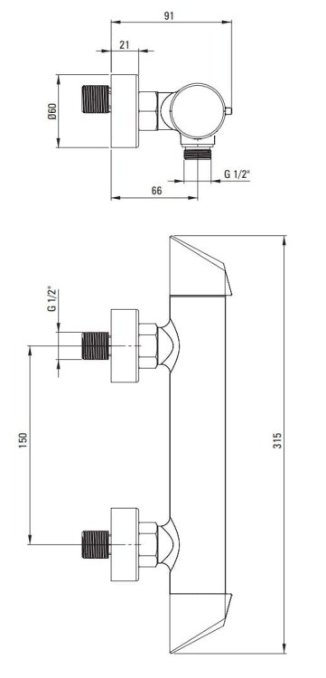 Bateria prysznicowa ścienna Arnika Deante złoto szczotkowane