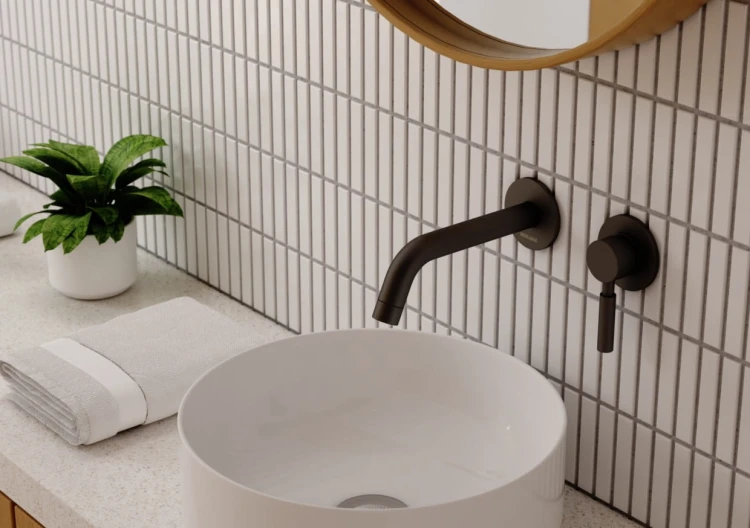 Bateria umywalkowa podtynkowa Roxin Black KOHLMAN QW180RB czarna