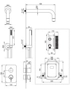 Zestaw prysznicowy z BOXem złoto szczotkowane Silia Deante