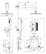 Zestaw prysznicowy podtynkowy z BOXem Silia Deante stal szczotkowana