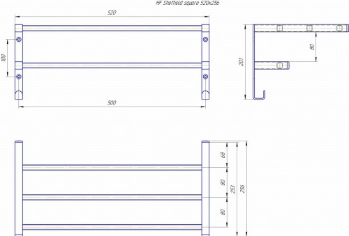 Półka ścienna HF Sheffield 52x25,6 square czarny mat Hygge Family