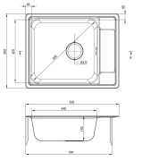 Zlewozmywak stalowy 1-komorowy z ociekaczem Soul Deante satyna