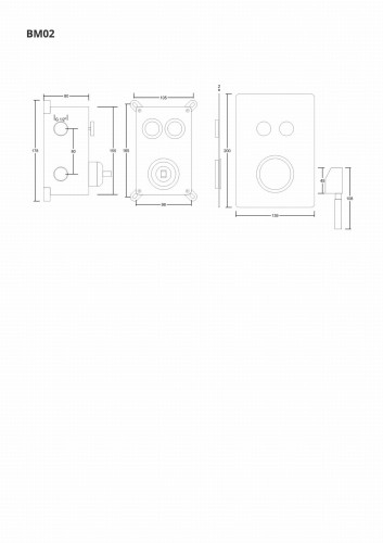 Prysznicowa bateria podtynkowa z przyciskami funkcyjnymi corsan bm02ch