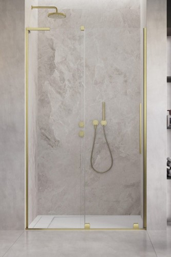 Drzwi prysznicowe Furo SL Brushed Gold DWJ Radaway lewe złote