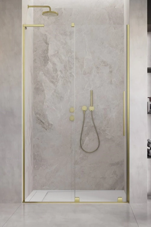 Drzwi prysznicowe Furo SL Brushed Gold DWJ Radaway lewe złote