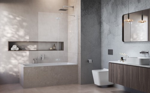 Parawan nawannowy Radaway Essenza Brushed Nickel PND II prawy