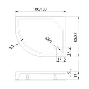 Brodzik asymetryczny New Trendy New Maxima 100x80x17 prawy