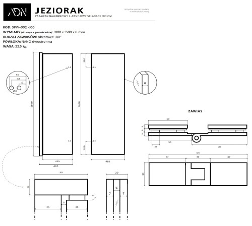 Parawan nawannowy składany Jeziorak 100x150 biały Ad Naturalnie