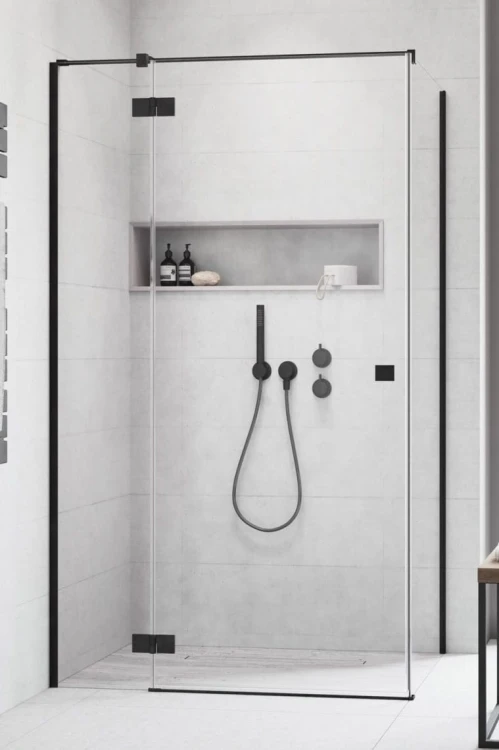 Kabina Radaway Essenza Black KDJ 80x80x200 lewa, szkło przejrzyste
