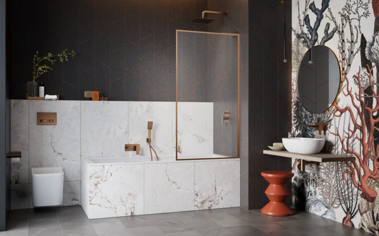 Parawan nawannowy Radaway Modo F SL Brushed Copper PNJ II prawy