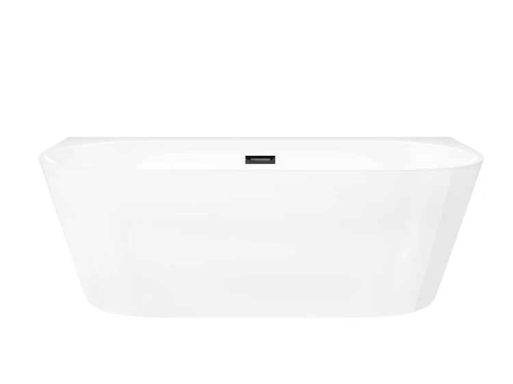 Wanna przyścienna wolnostojąca corsan mono 150 cm z szeroką krawędzią i wykończeniem grafit / gun metal