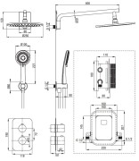 Zestaw prysznicowy podtynkowy z BOXem termostatycznym titanium Deante