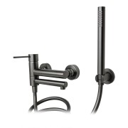 Bateria wannowa ścienna corsan lugo cmz7541gm z zestawem natryskowym gunmetal