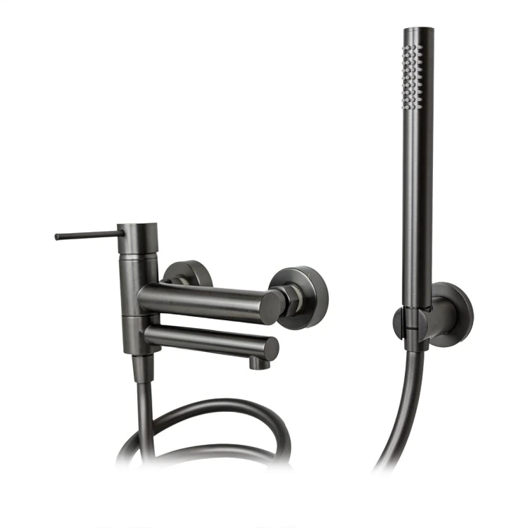 Bateria wannowa ścienna corsan lugo cmz7541gm z zestawem natryskowym gunmetal