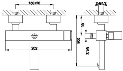 Bateria wannowa ścienna KOHLMAN Excelent QW110H