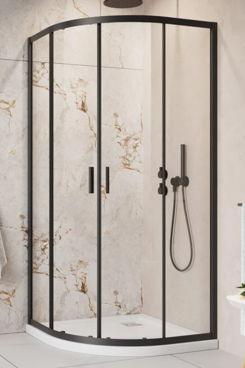 Kabina prysznicowa Radaway Alienta Black A 80x80x190 przejrzysta