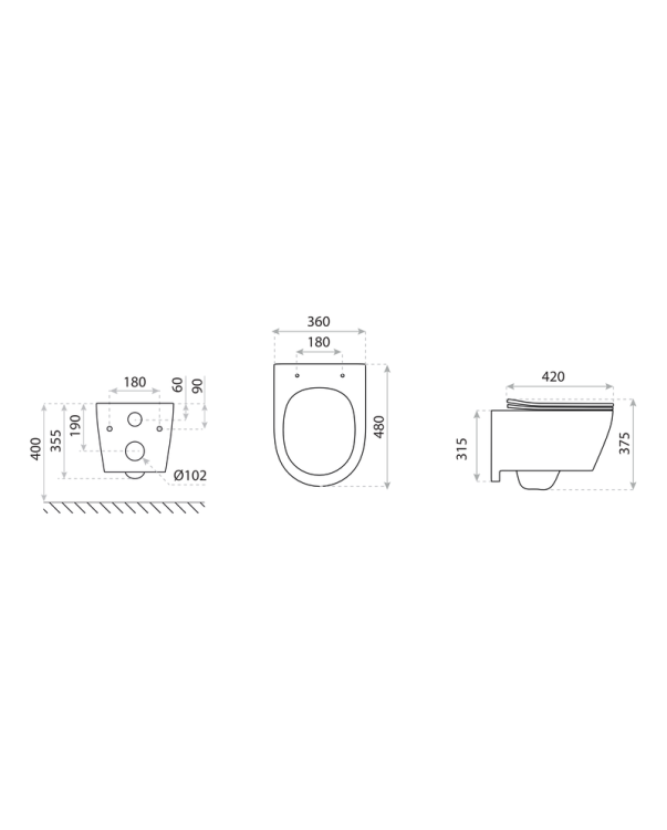 Miska wisząca WC Praia Black Lavita