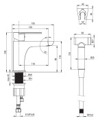 Bateria umywalkowa ze słuchawką typu bidetta Deante Alpinia