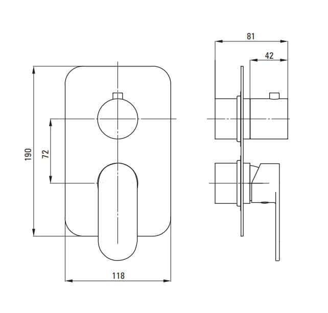 Element zewnętrzny do BOXa mieszaczowego złoty Alpinia Deante