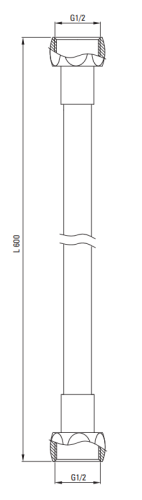 Wąż do deszczowni i zestawów prysznicowych czarny 60cm Deante