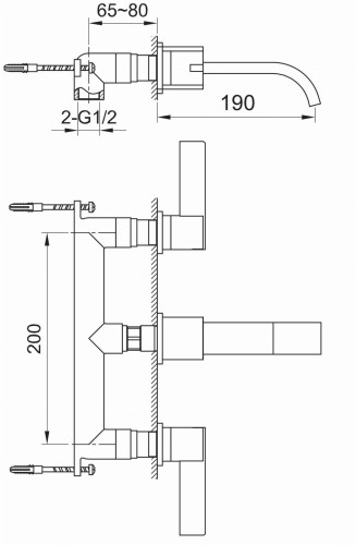 Bateria umywalkowa podtynkowa KOHLMAN Dexame QW190D