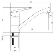 Bateria umywalkowa z obrotową wylewką Boro nero czarna Deante