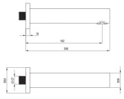 Wylewka wannowa 20 cm Cascada Deante stal szczotkowana