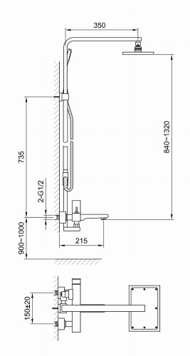 Zestaw wannowo-prysznicowy Saxo KOHLMAN QW277S